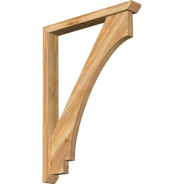 Ekena Millwork Imperial Slat Rough Sawn Bracket w/ Offset Brace, Western Red Cedar, 4"W x 30"D x 42"H BKT0402X30X42IMP06RWR - main